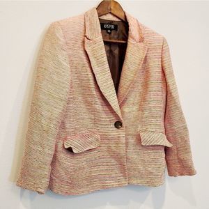 Vintage Kasper Blazer Jacket Pink & Brown Size 12 P